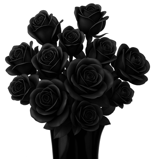Eternal Black Rose Bouquet Building Blocks