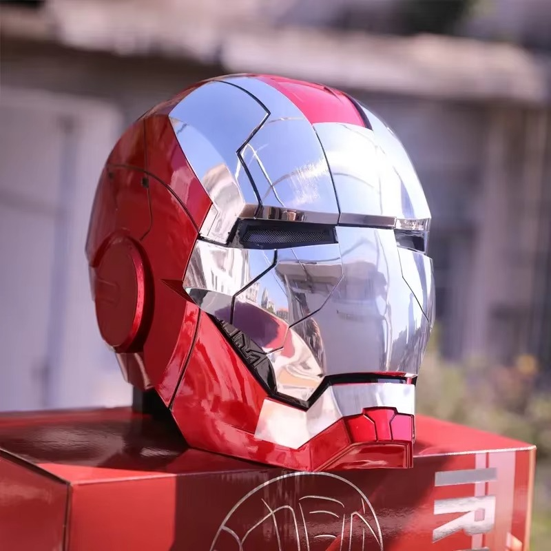 Ultimate Iron Man Cosplay Mark V Helmet - Jarvis Voice Control Metal Mask MK5