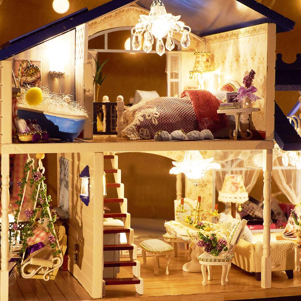 PROVENCE LAVENDER Dollhouse Miniature DIY House Toy DIY House Model Miniature House Model Kit Hand Building