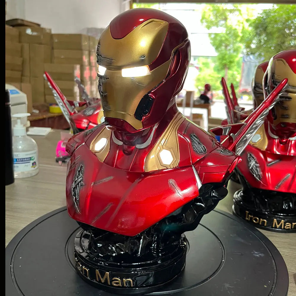 Avengers Marvel Iron Man MK50 Half Body 36cm Resin Statue - Collectible Desktop Ornament Gift Action Figure