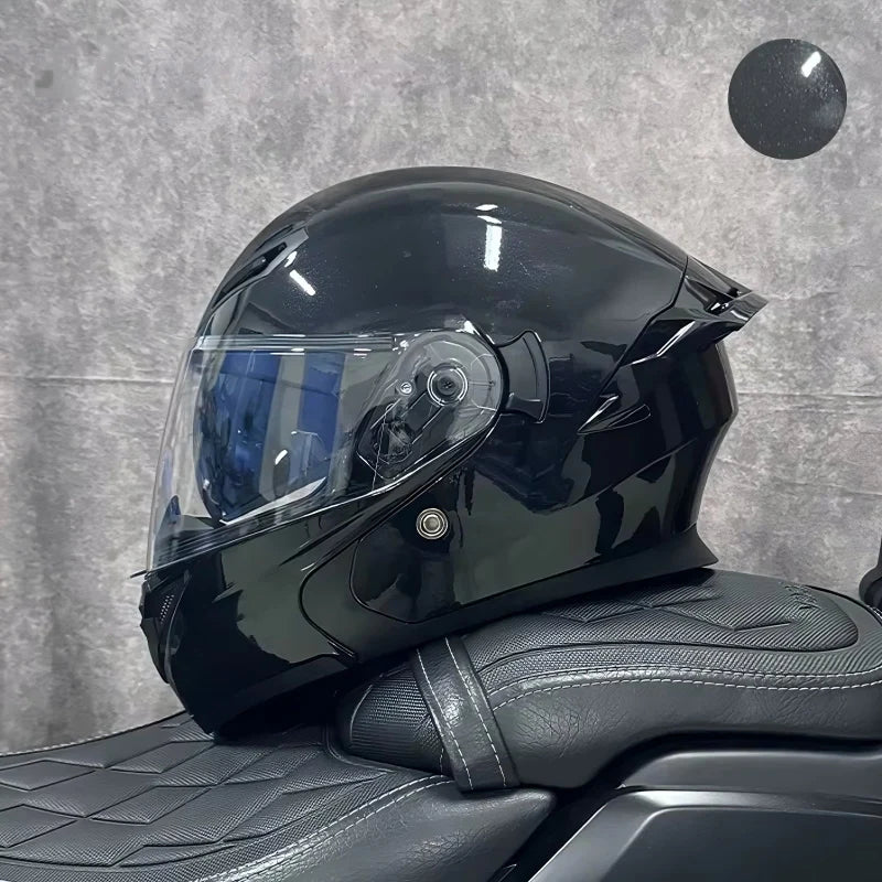 Flip-Up Motorcycle Helmet with Dual Sun Visor - Professional Protective Gear for Men & Women (DOT Approved)