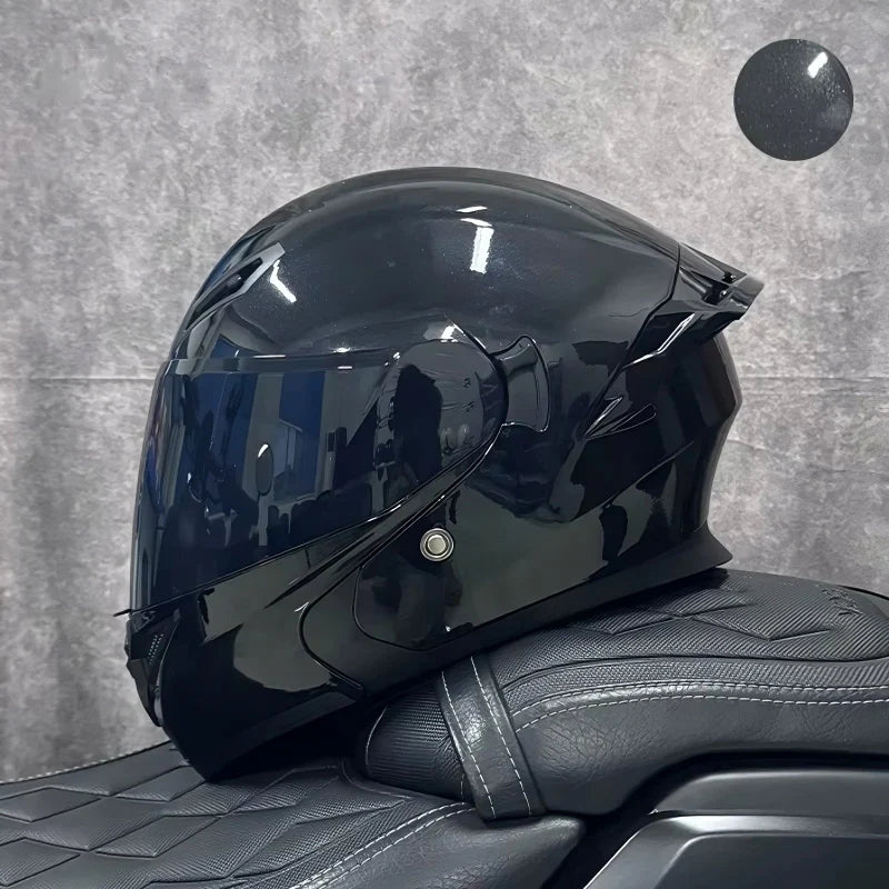 Flip-Up Motorcycle Helmet with Dual Sun Visor - Professional Protective Gear for Men & Women (DOT Approved)