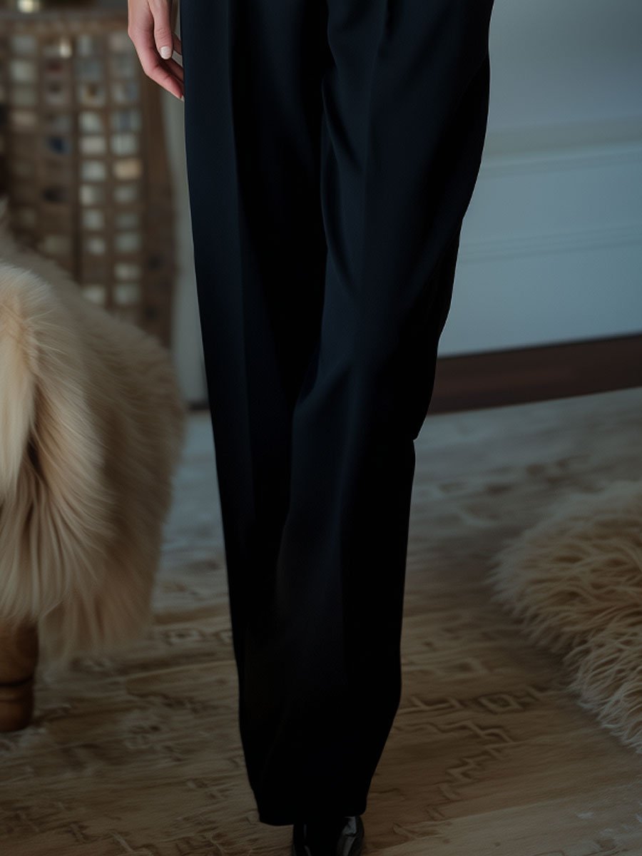 Black High Waist Tailored Trousers by Unlimited Selections