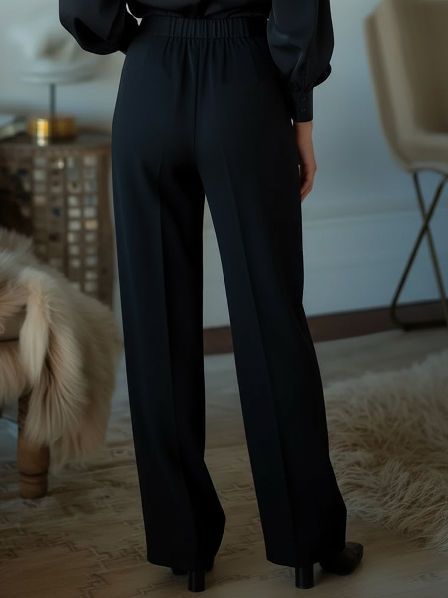 Black High Waist Tailored Trousers by Unlimited Selections