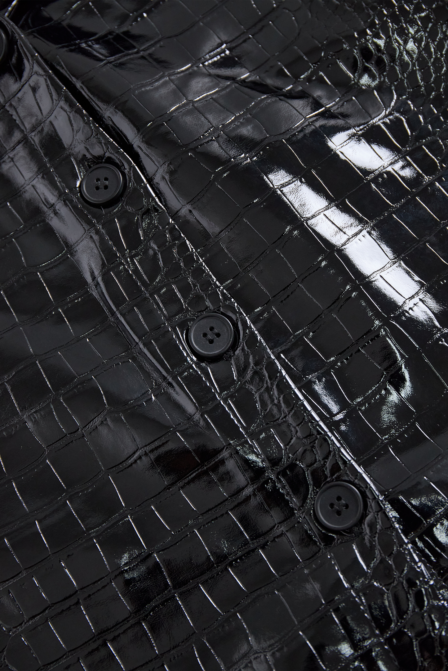 Glossy Black Croc Embossed Shirt by Unlimited Selections