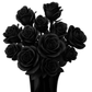 Eternal Black Rose Bouquet Building Blocks