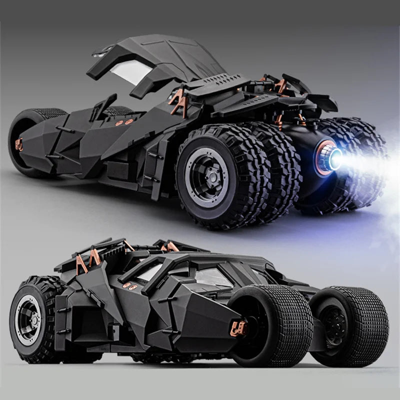1/18 Classic Batman Movies Car 2008 Batmobile Alloy Diecast Metal Toy Race Car Model Sound Light Kids Gifts