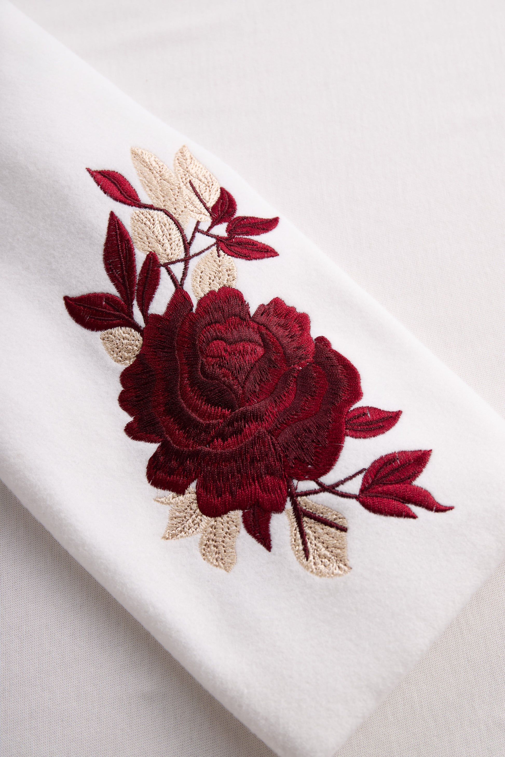 White Red Rose Embroidery Blazer by Unlimited Selections