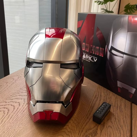 Ultimate Iron Man Cosplay Mark V Helmet - Jarvis Voice Control Metal Mask MK5