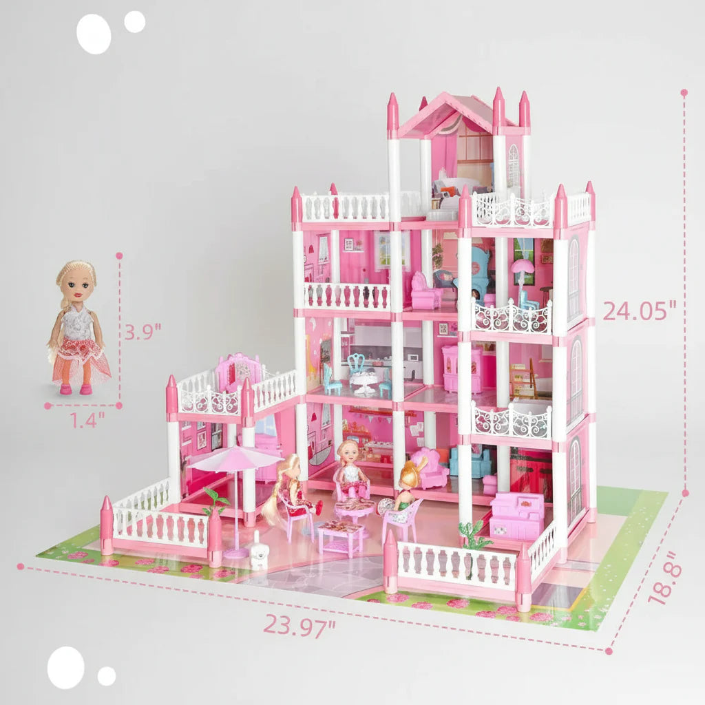 DIY Dollhouse Kit with 11 Rooms - Miniature for Girls