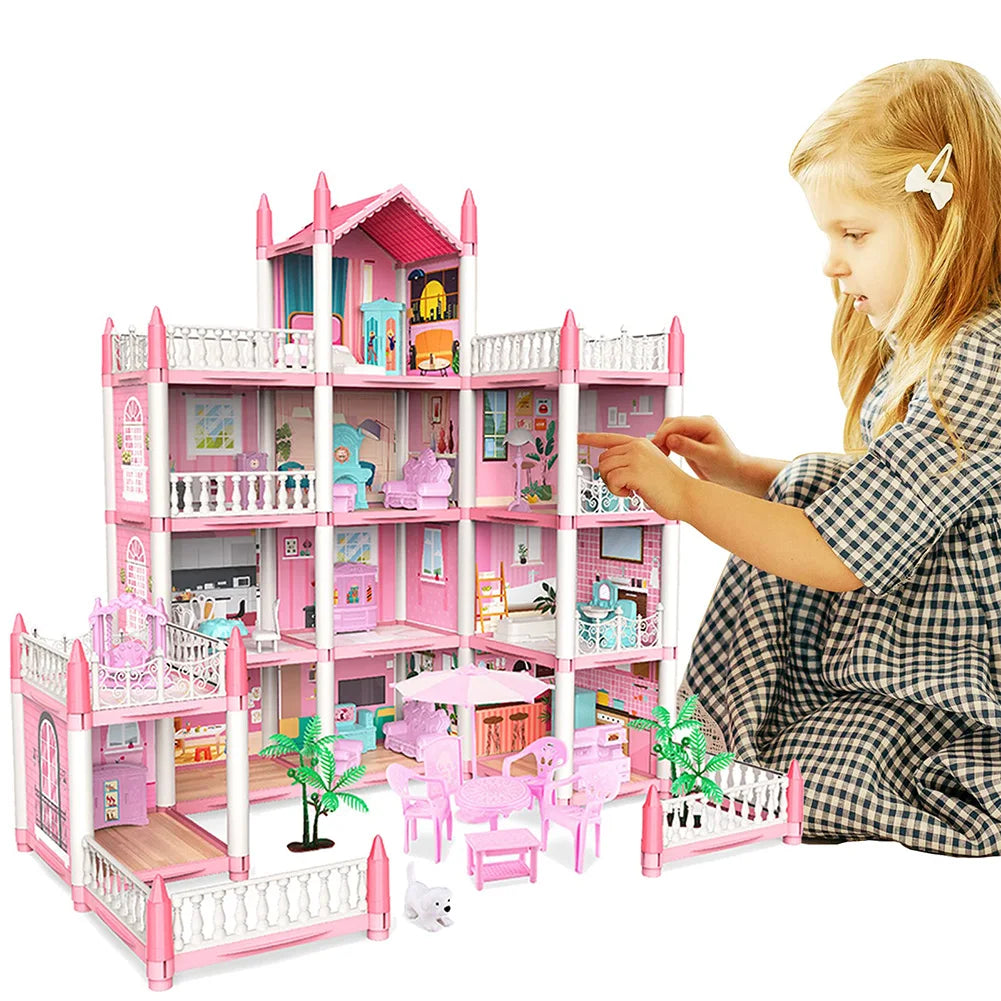 DIY Dollhouse Kit with 11 Rooms - Miniature for Girls