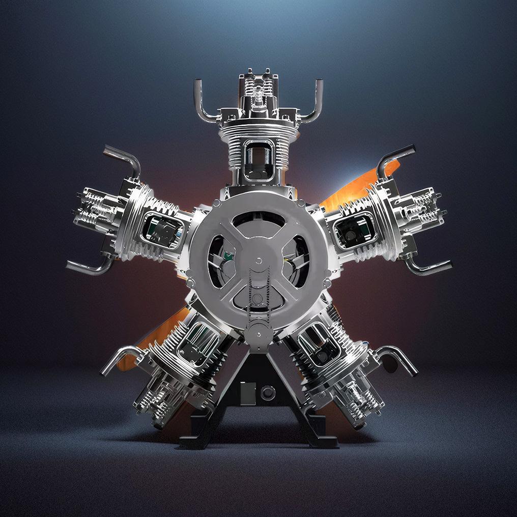 DIY 1/6 Full Metal 5 Cylinder Radial Engine Model Kit