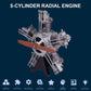 DIY 1/6 Full Metal 5 Cylinder Radial Engine Model Kit