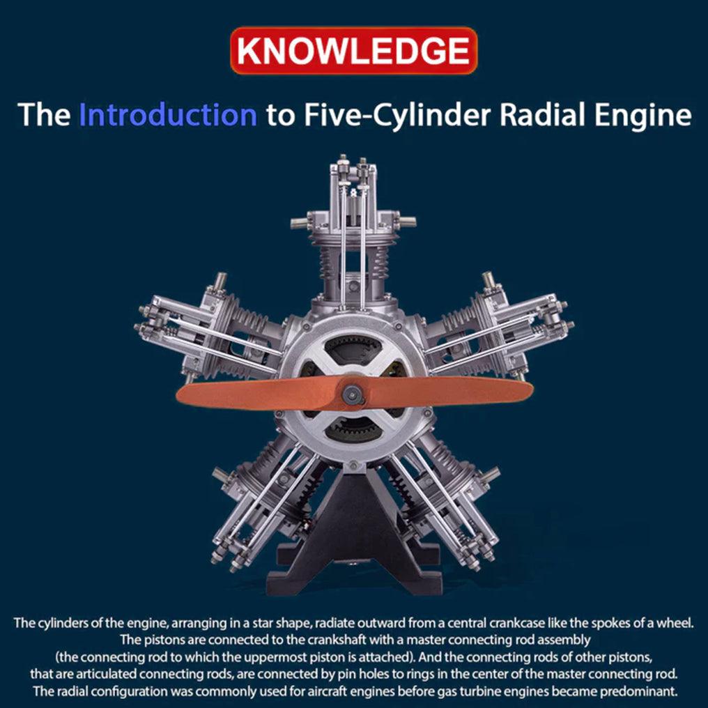 DIY 1/6 Full Metal 5 Cylinder Radial Engine Model Kit