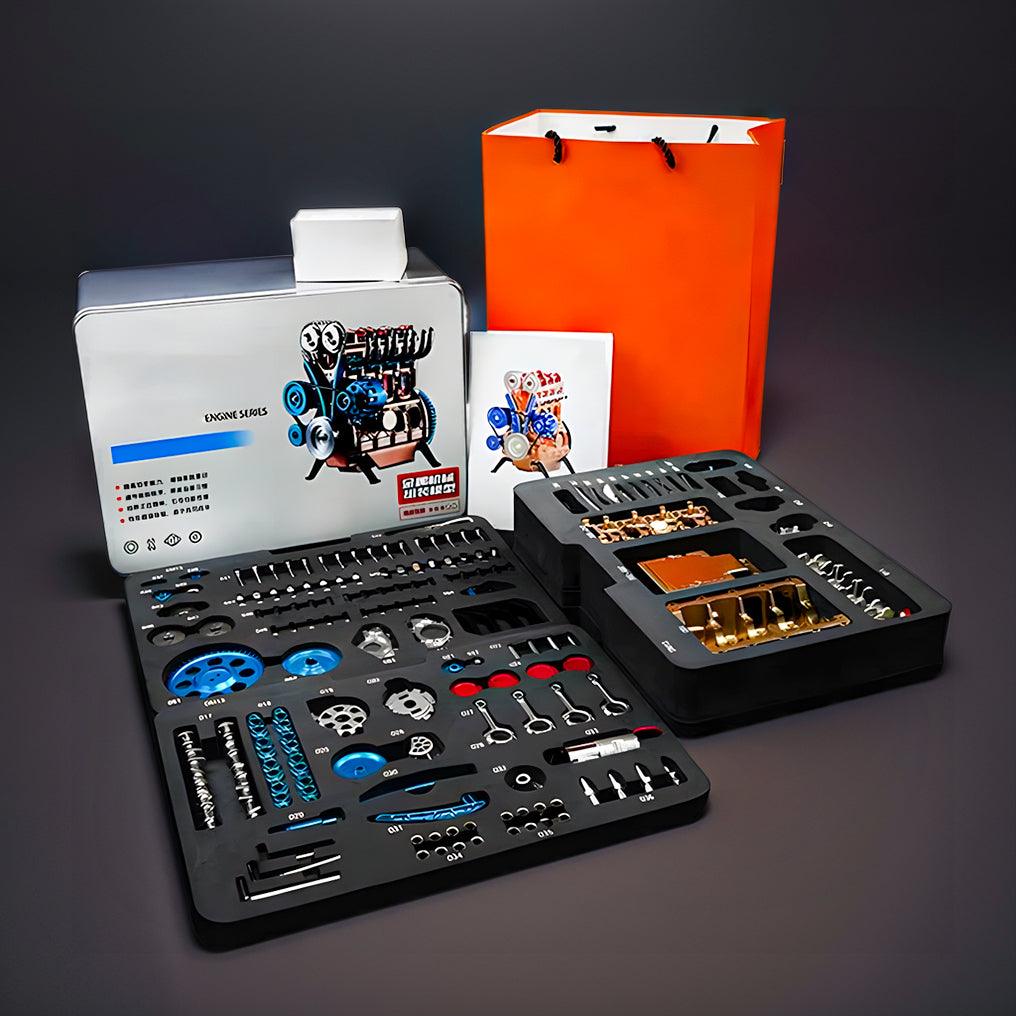 DIY Full Metal 4 Cylinder Car Engine Assembly Kit