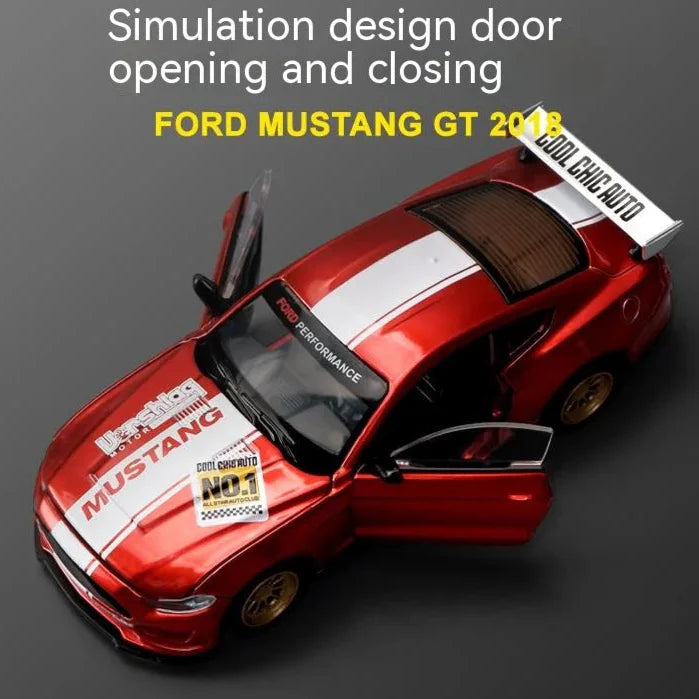 DIY Customizable 1:42 Scale Ford Mustang Alloy Car Model Kit - Unique Racing Car Collectible for Hobbyists & Enthusiasts