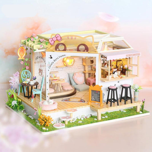DIY Dollhouse Kit (Cat Coffee Garden)