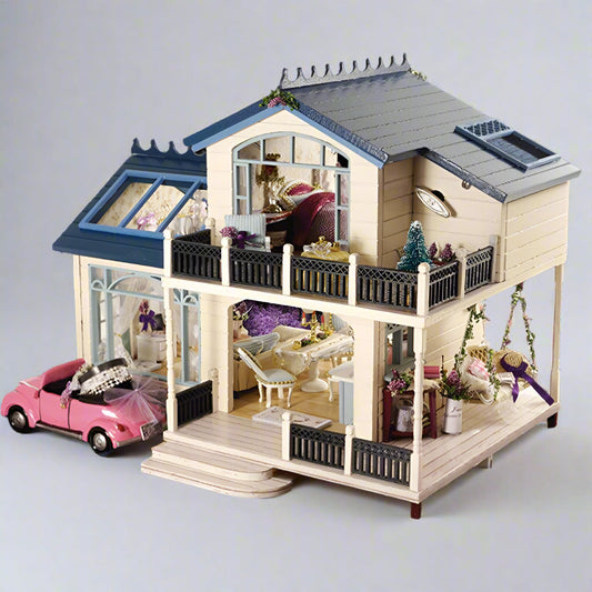 PROVENCE LAVENDER Dollhouse Miniature DIY House Toy DIY House Model Miniature House Model Kit Hand Building