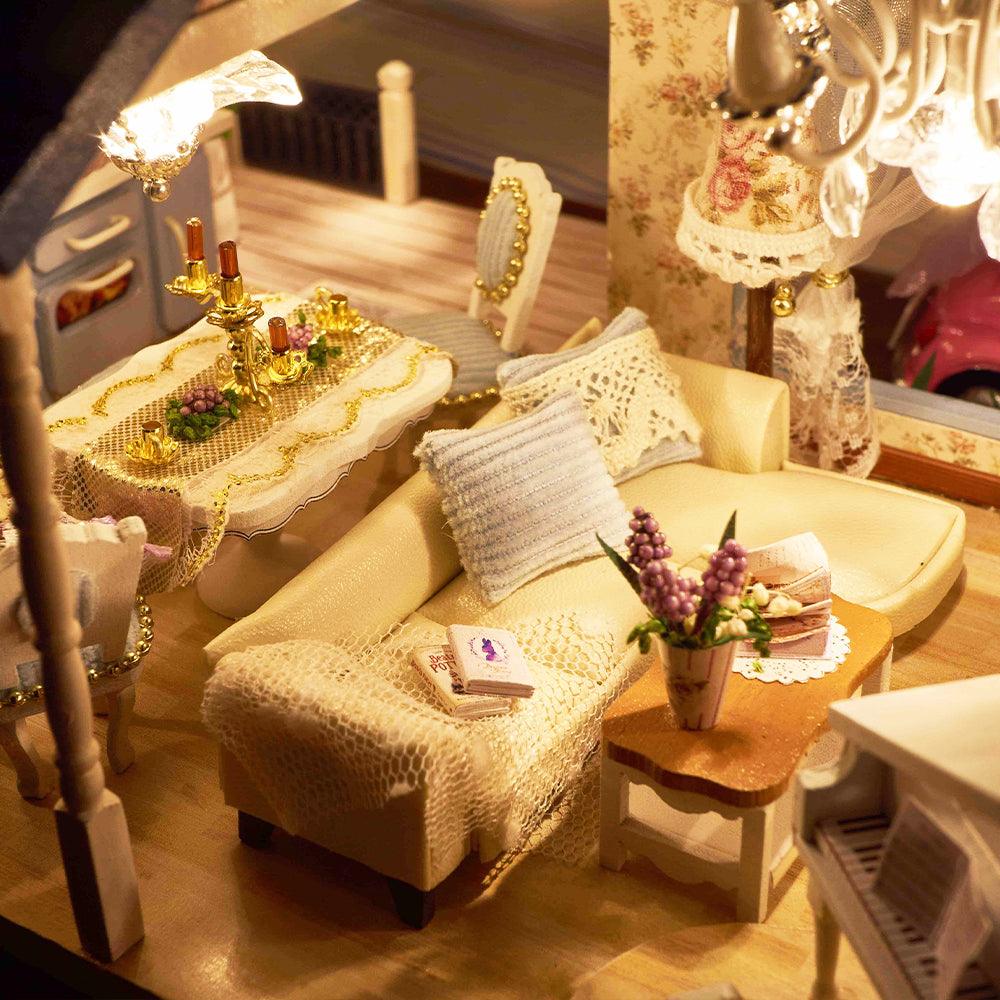 PROVENCE LAVENDER Dollhouse Miniature DIY House Toy DIY House Model Miniature House Model Kit Hand Building