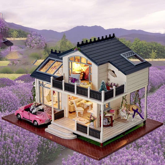 PROVENCE LAVENDER Dollhouse Miniature DIY House Toy DIY House Model Miniature House Model Kit Hand Building
