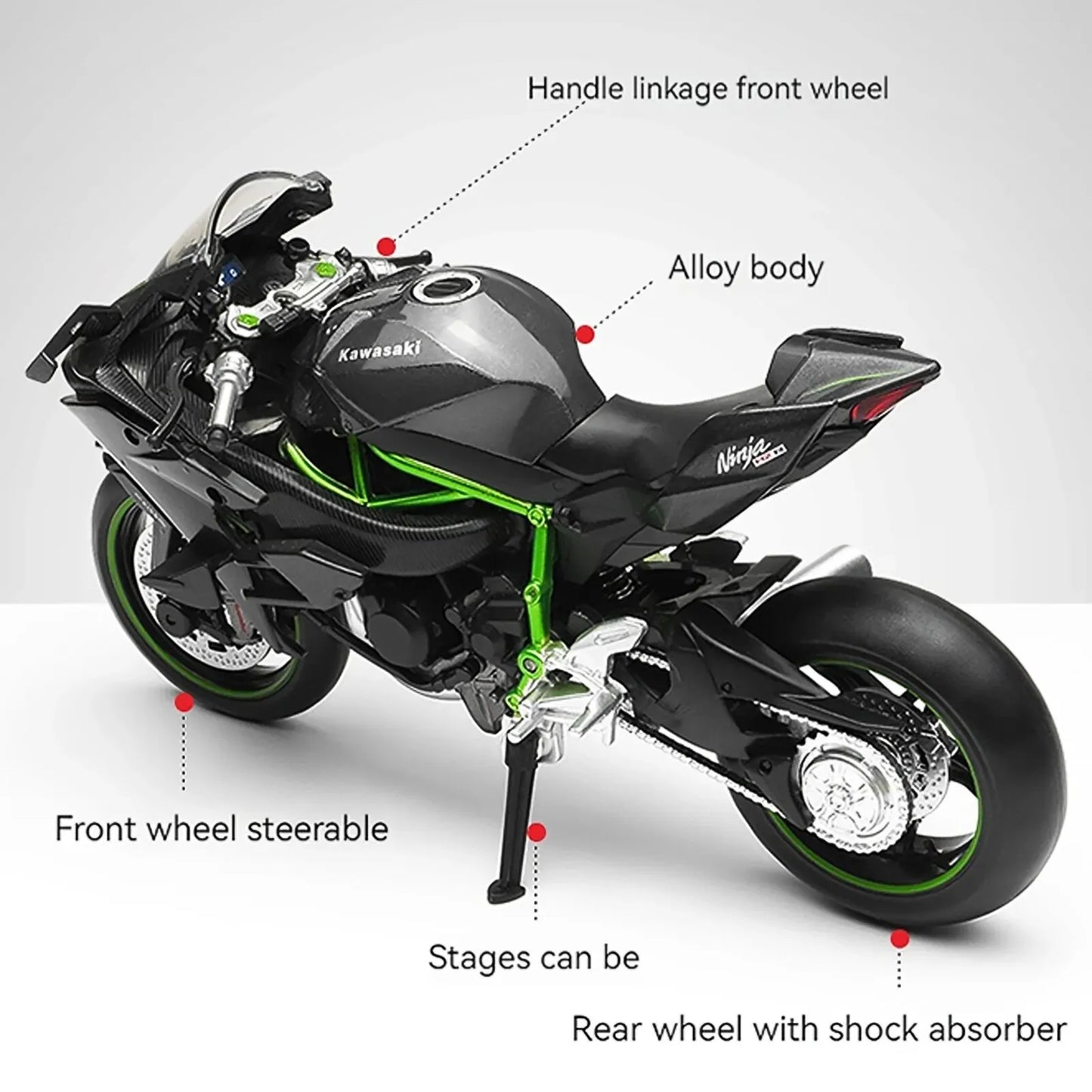 Elite 1:12 Ninja H2R Motorcycle Die-Cast Model