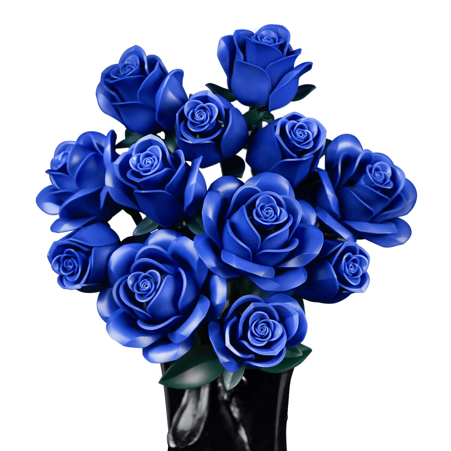 Eternal Blue Rose Bouquet Building Blocks Set