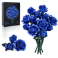 Eternal Blue Rose Bouquet Building Blocks Set