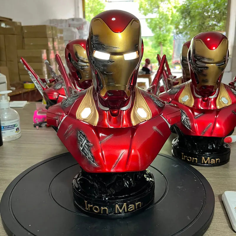 Avengers Marvel Iron Man MK50 Half Body 36cm Resin Statue - Collectible Desktop Ornament Gift Action Figure