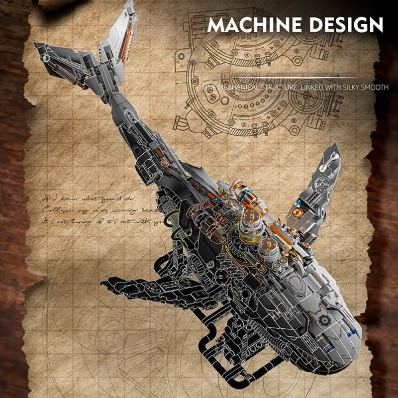 Mechanical Whale Building Blocks Set