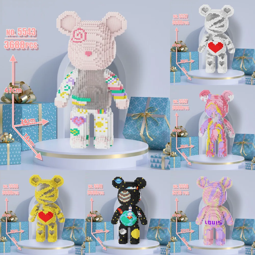 3688 Piece Oversized Bear Character DIY Gift Model - Building Blocks Set