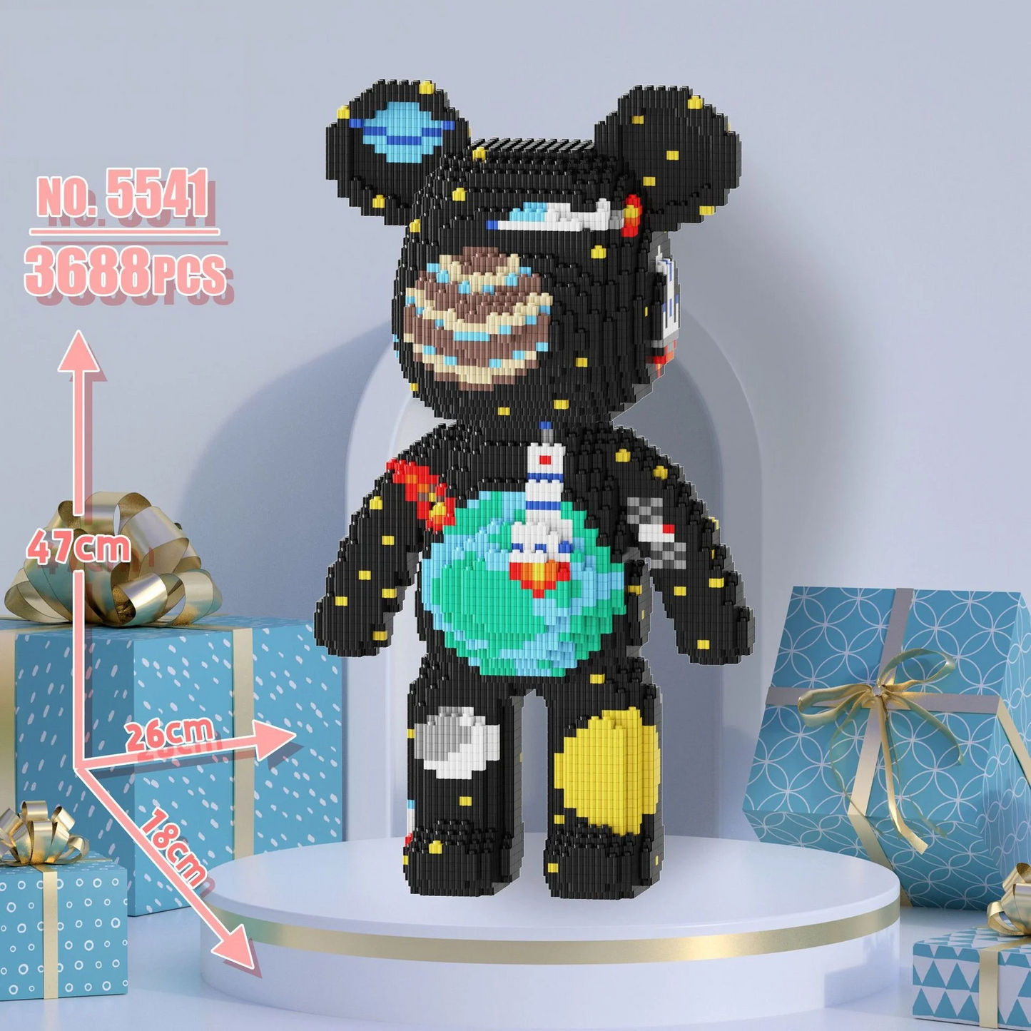 3688 Piece Oversized Bear Character DIY Gift Model - Building Blocks Set