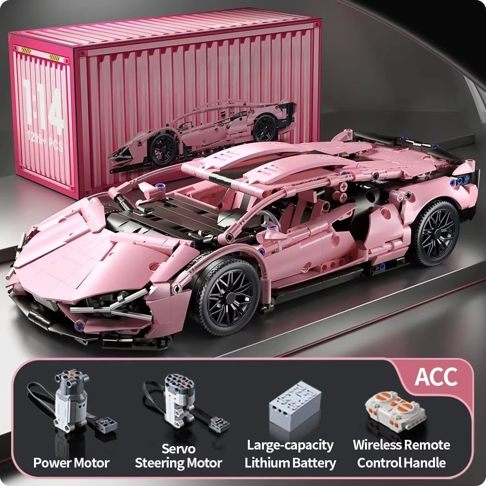 Remote Control Building Blocks Racing Car Kit - Lamborgini FK937 1:14 Scale Technical Model RC Supercar