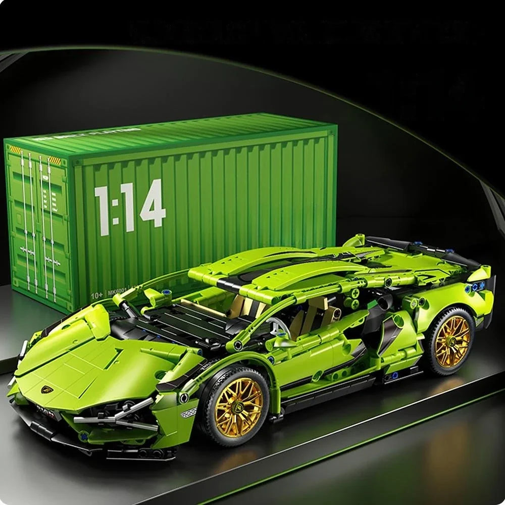Remote Control Building Blocks Racing Car Kit - Lamborgini FK937 1:14 Scale Technical Model RC Supercar