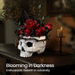 Skull Flowers Building Blocks Set - Gothic Roses Bouquet Toy Skeleton Planter Pot Floral Decor Halloween Gifts