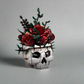 Skull Flowers Building Blocks Set - Gothic Roses Bouquet Toy Skeleton Planter Pot Floral Decor Halloween Gifts