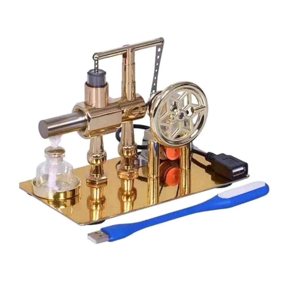 Educational Stirling Engine Generator with LED Power Display