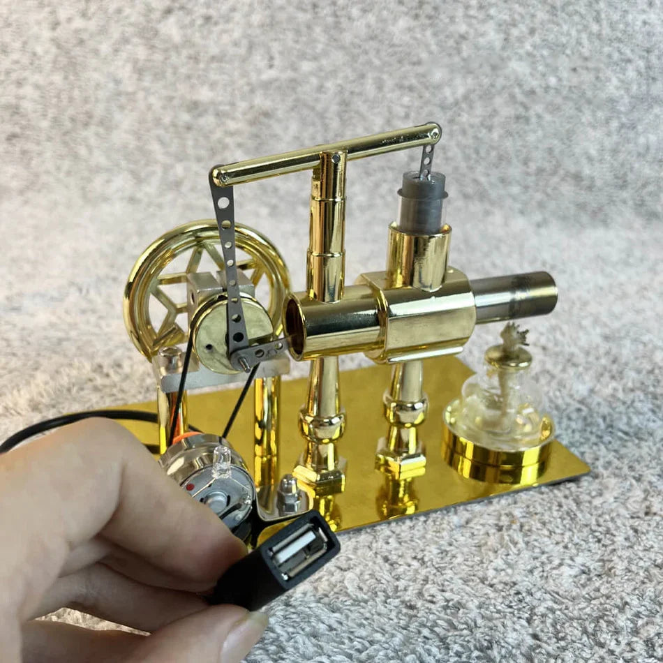 Educational Stirling Engine Generator with LED Power Display